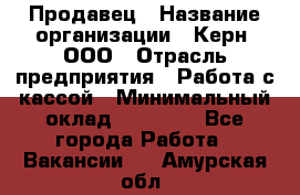 Продавец › Название организации ­ Керн, ООО › Отрасль предприятия ­ Работа с кассой › Минимальный оклад ­ 14 000 - Все города Работа » Вакансии   . Амурская обл.